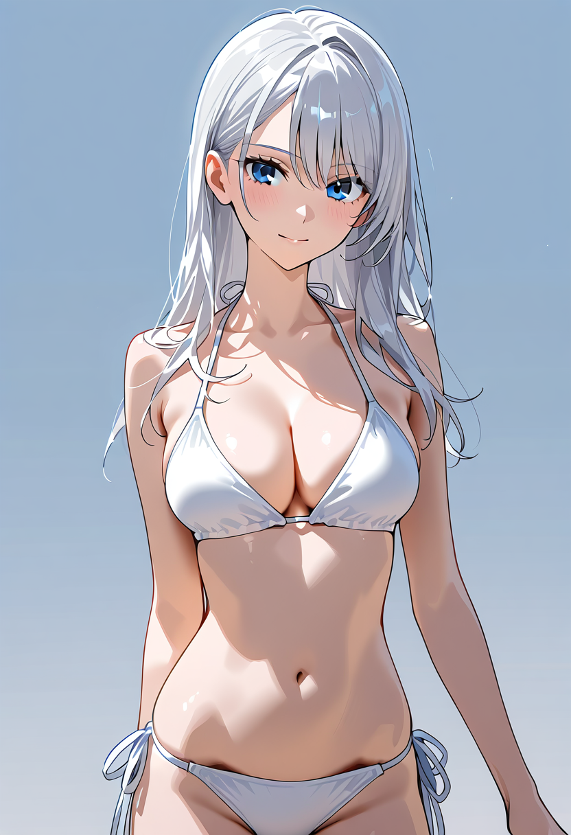 銀髪ロングの清涼感あふれるアニメ調ポートレート #美少女 #アニメ調 #かわいい