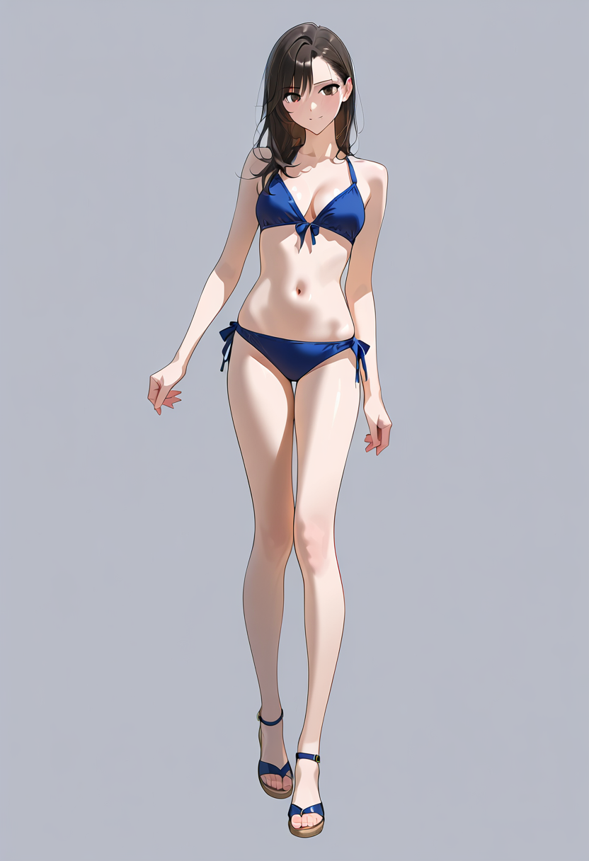 紺色ビキニの美少女ポートレート #水着 #美少女 #ビキニ