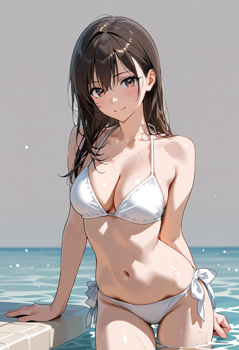 白ビキニの夏ポートレート #美少女 #水着 #ビキニ