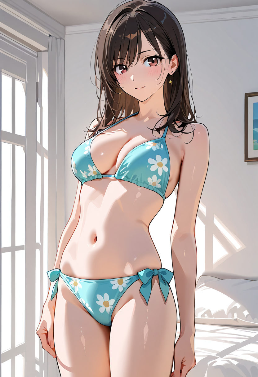 爽やかな花柄ビキニのポートレート #美少女 #かわいい #ファッション