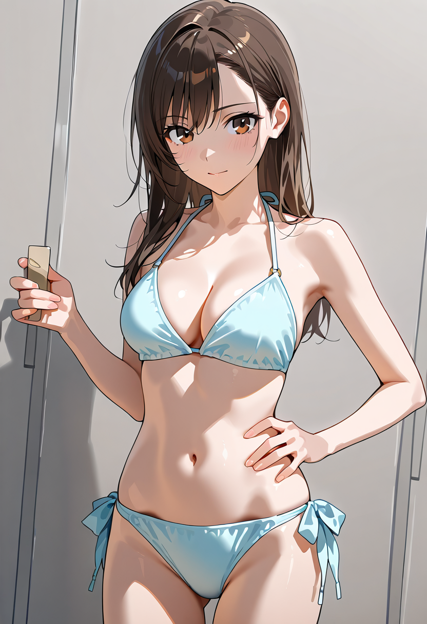 水色ビキニの清楚な美少女ポートレート #美少女 #アニメ #水着