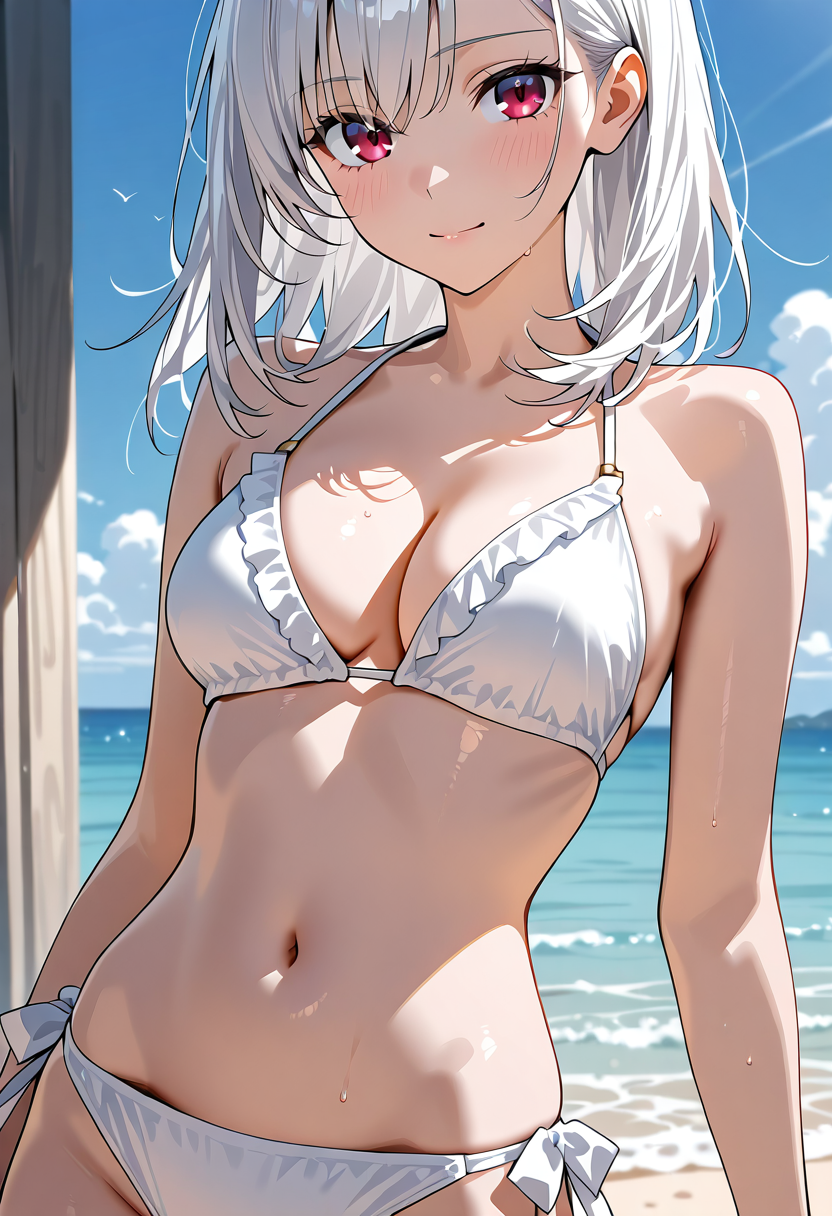 白髪ショートのアニメ調美少女ポートレート #美少女 #アニメ調 #かわいい