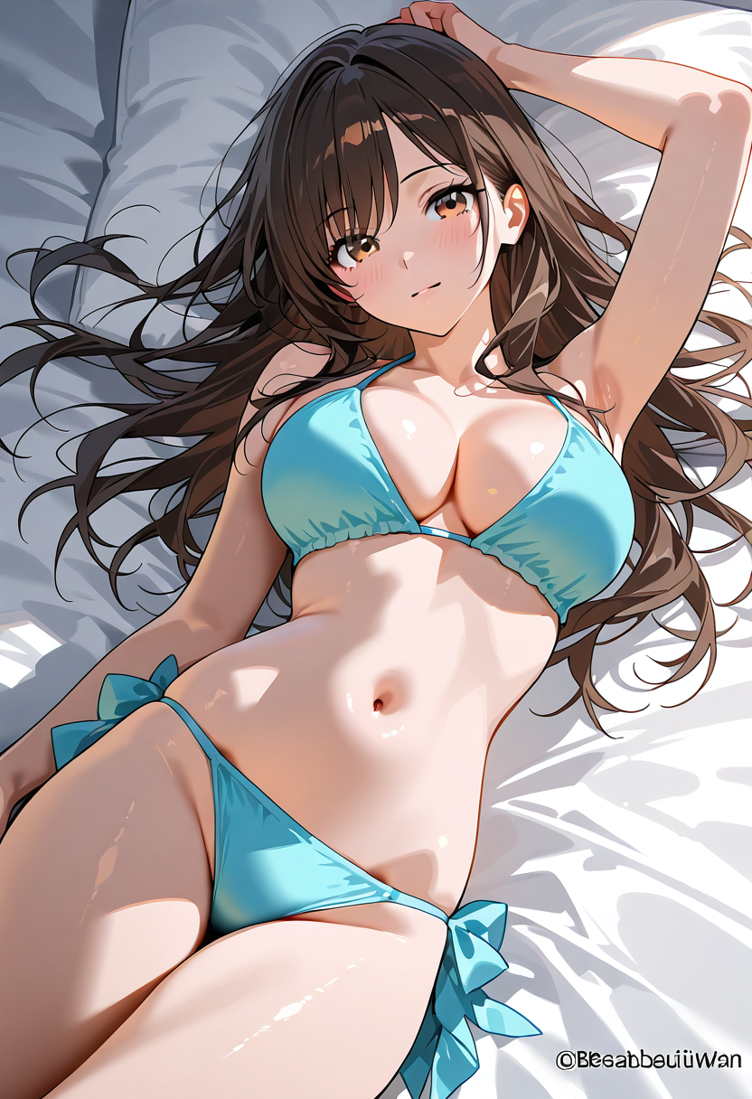 夏の日差しに揺らぐ茶髪の美少女 #美少女 #水着 #清楚