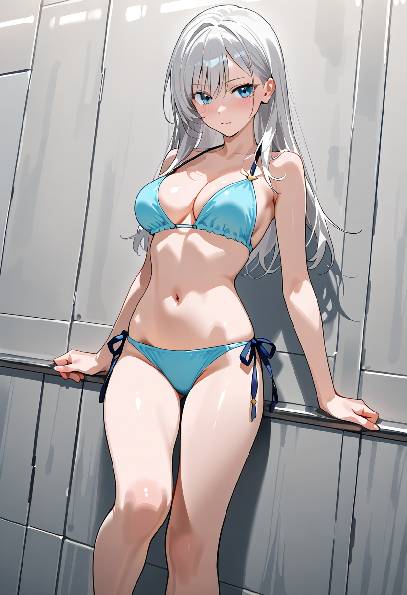 銀髪美少女の水着ポートレート #美少女 #水着 #銀髪