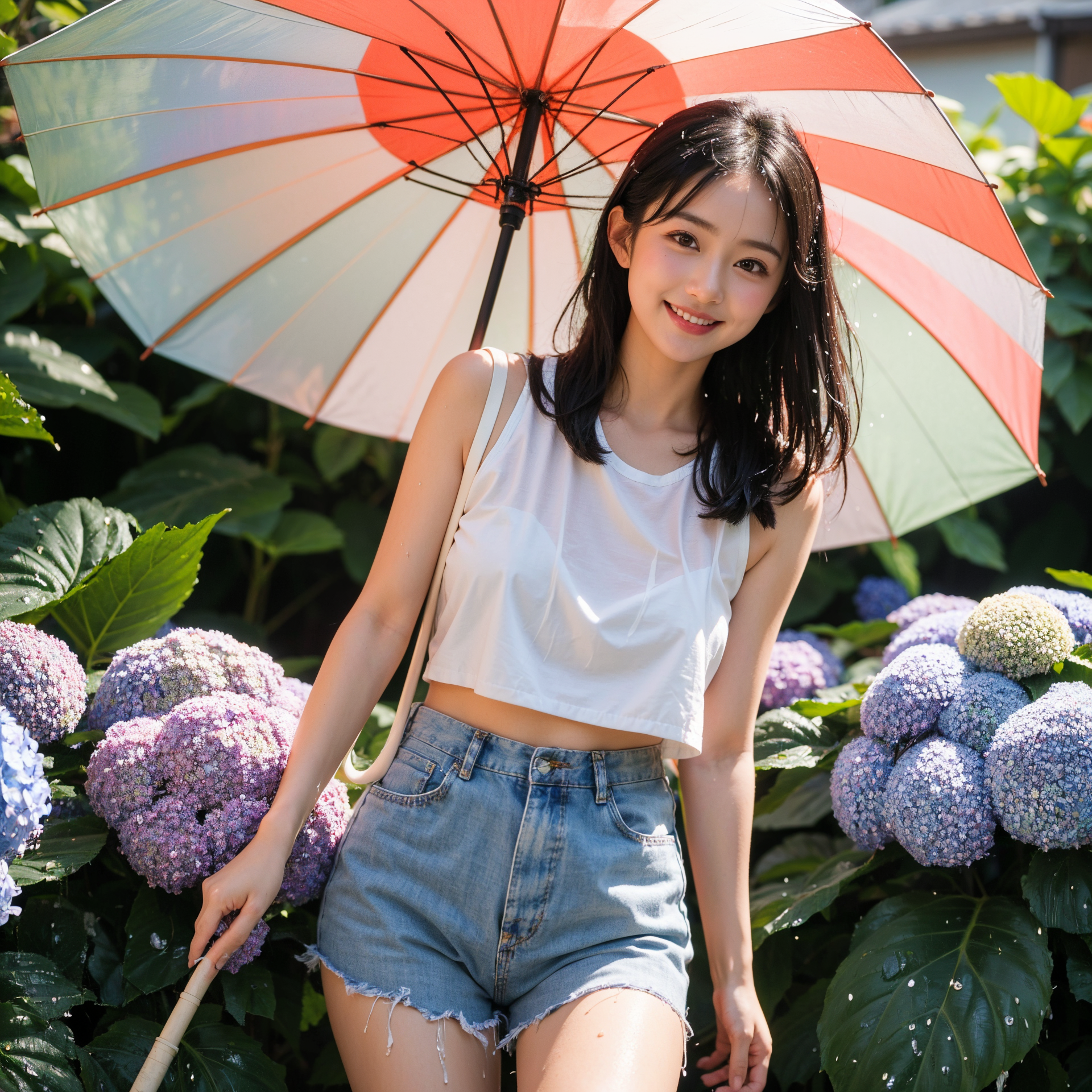 紫陽花庭園の初夏ポートレート #美少女 #初夏 #紫陽花