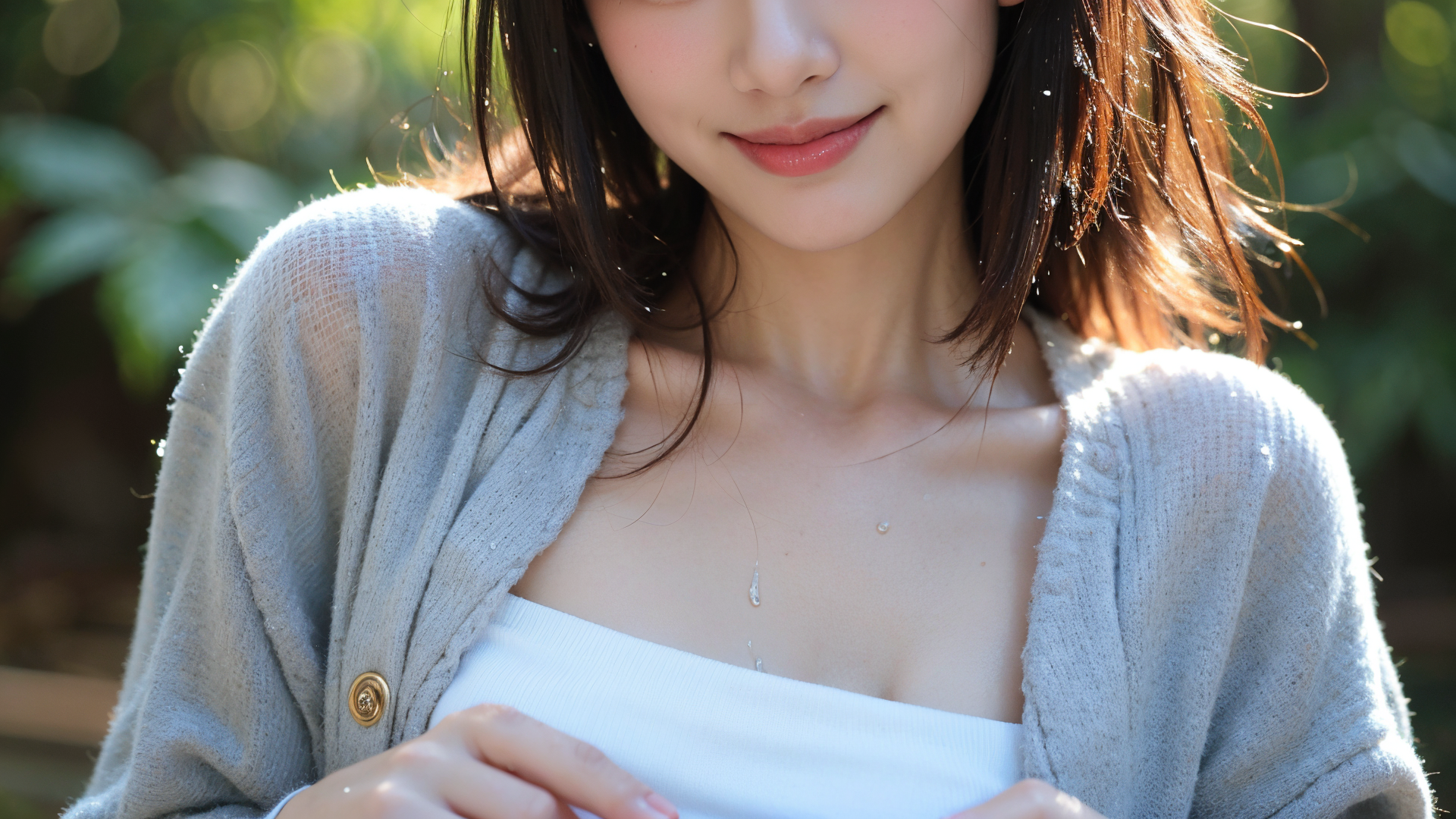 春の木漏れ日に包まれた清楚な表情のポートレート #美少女 #清楚 #屋外