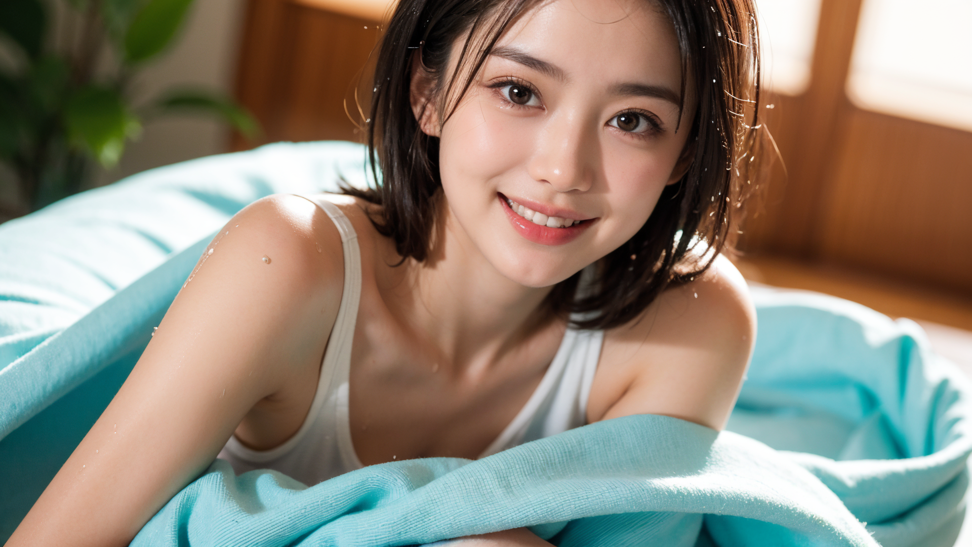 柔らかな光の中で笑顔を浮かべる清楚な美少女 #美少女 #笑顔 #清楚
