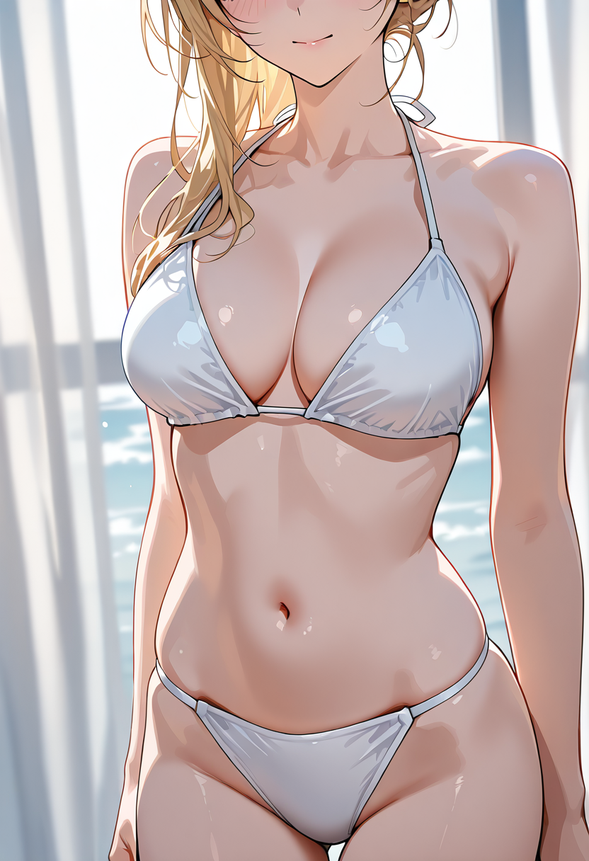 白ビキニの美少女ポートレート #美少女 #水着 #ビキニ