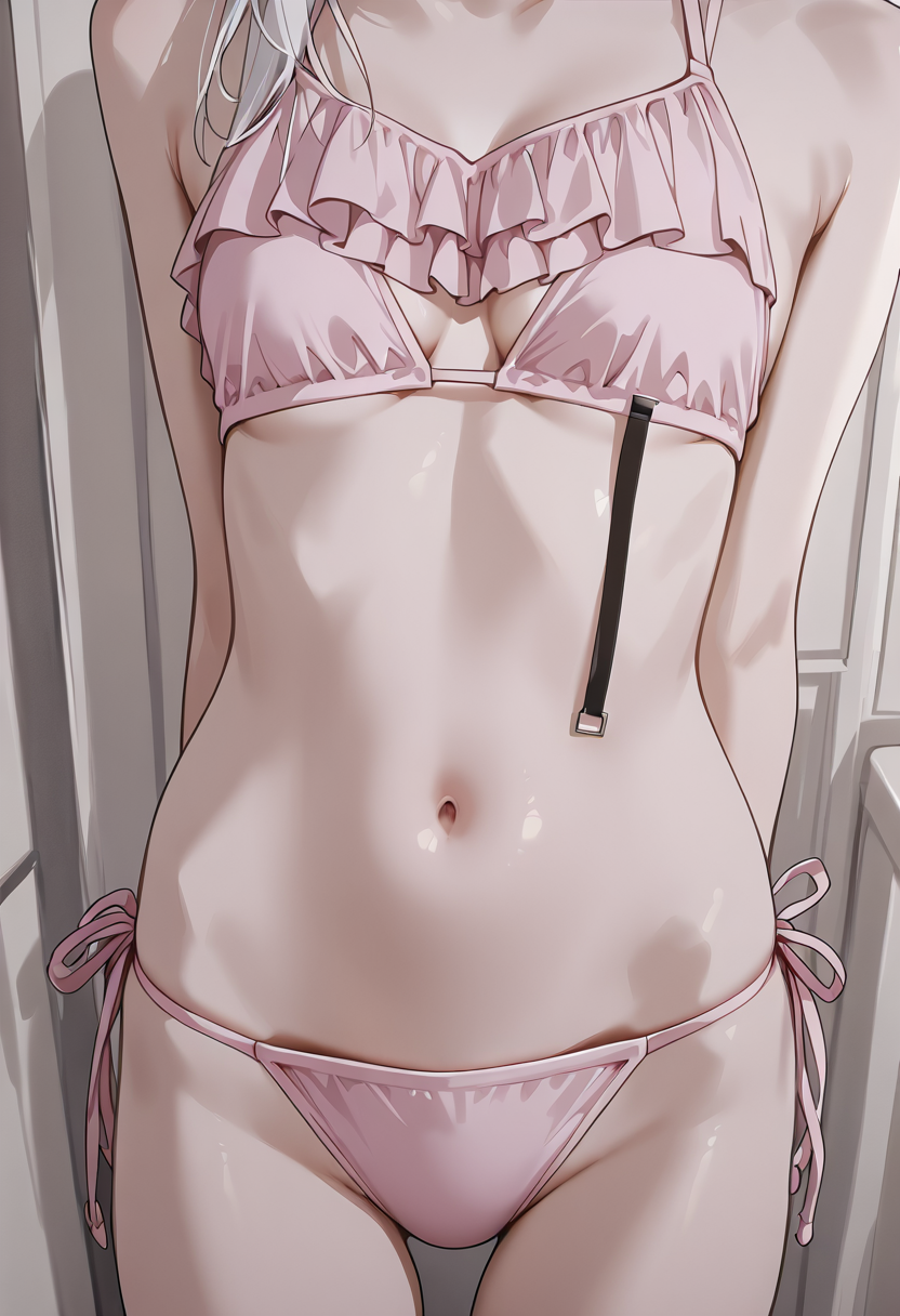 ピンクのランジェリーを身につけた美少女イラスト #美少女 #かわいい #アニメ調