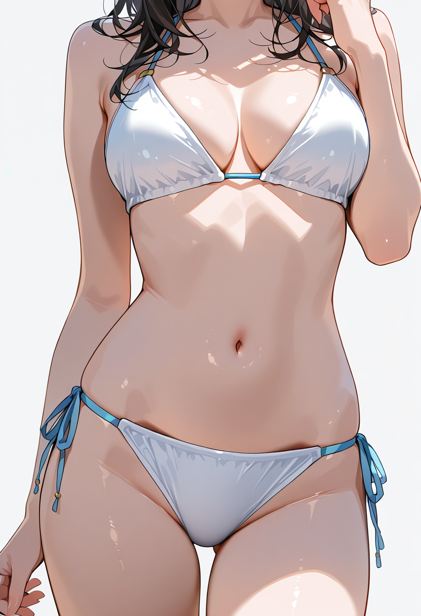 白とブルーのビキニを着た美少女ポートレート #美少女 #水着 #ビキニ
