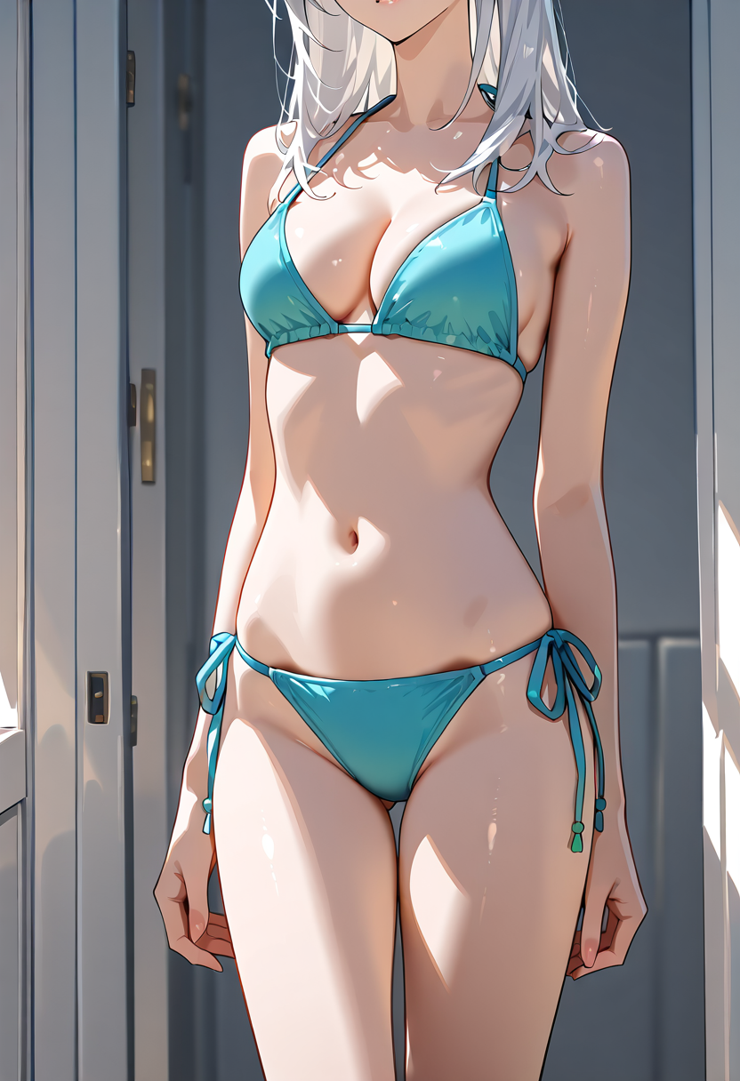 ターコイズビキニの美少女ポートレート #美少女 #水着 #ビキニ