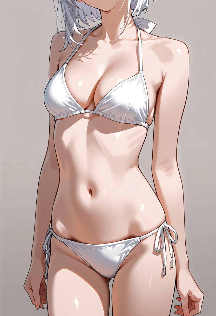 白いビキニの美少女ポートレート #美少女 #かわいい #アニメ調