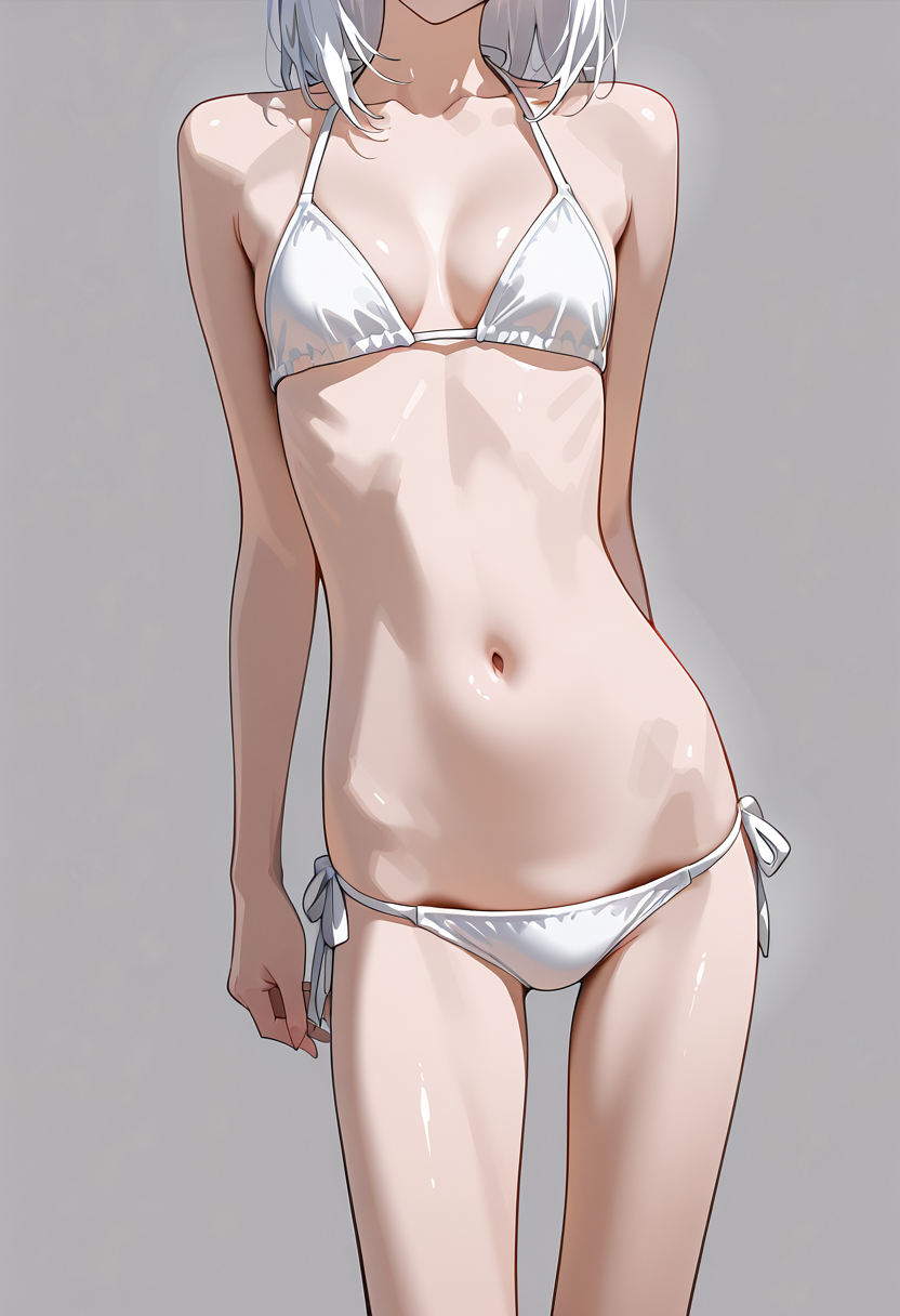 銀髪の美少女、優雅なポートレート #美少女 #下着 #ランジェリー