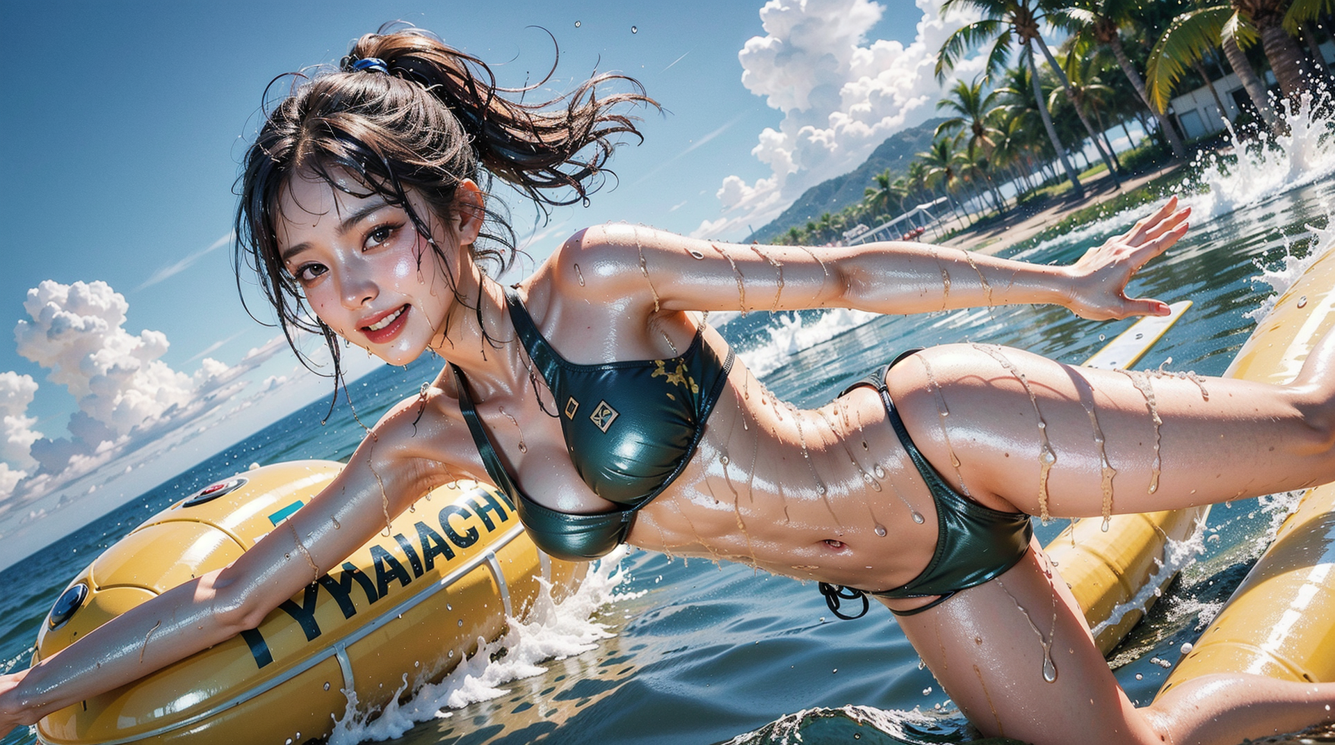 ビーチで輝く夏の躍動感 #美少女 #水着 #ビーチ