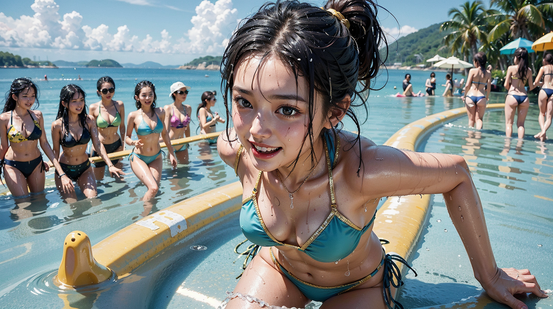 トロピカルビーチで輝く夏の笑顔 #美少女 #水着 #海