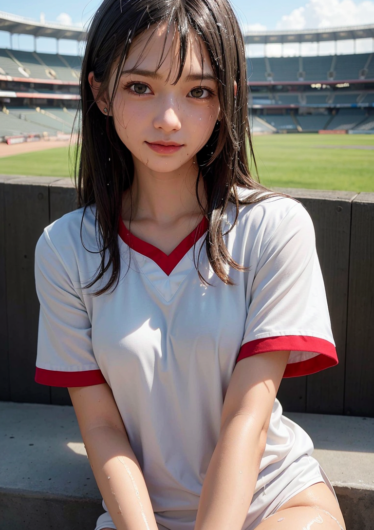 スタジアムでの爽やかなポートレート #美少女 #スポーツ #青春