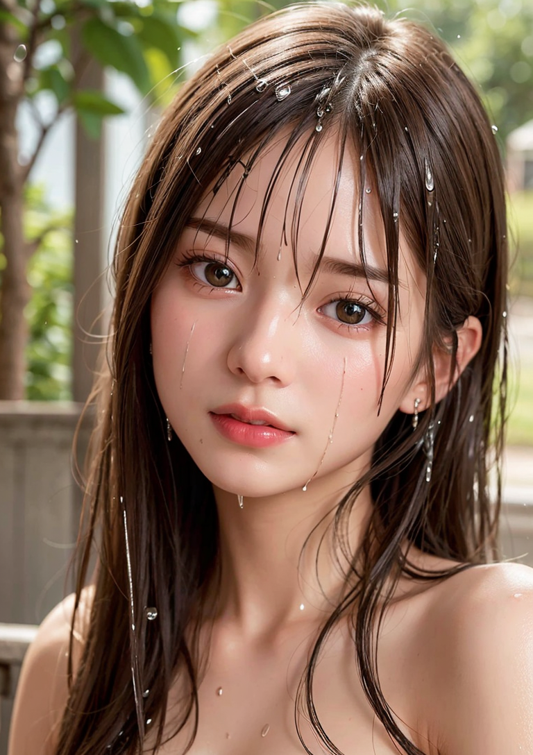 雨に濡れた黒髪ポートレート #美少女 #清楚 #黒髪