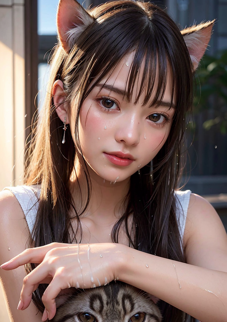 猫耳少女の優しい表情、午後の光に包まれて #美少女 #猫耳 #清楚