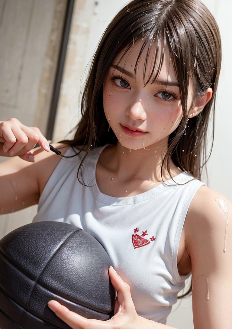 バスケットボールを持つ清潔感あふれる少女 #美少女 #清潔感 #バスケ