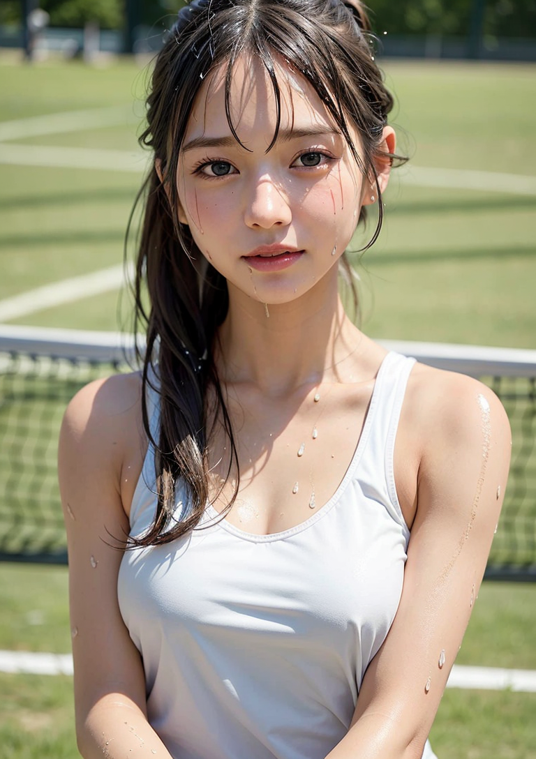 テニスコート上の爽やか美少女ポートレート #美少女 #爽やか #テニス