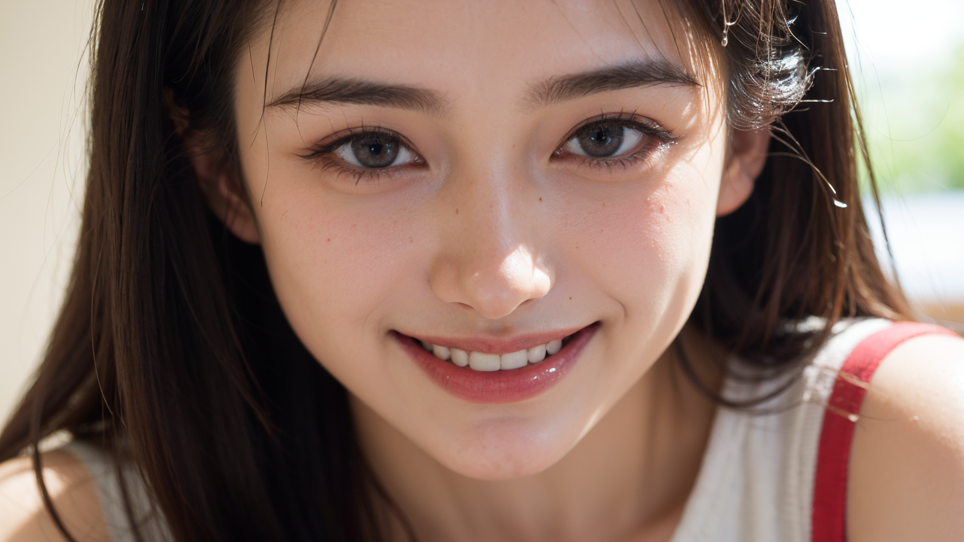 柔らかな自然光の中の清楚なポートレート #美少女 #笑顔 #ポートレート