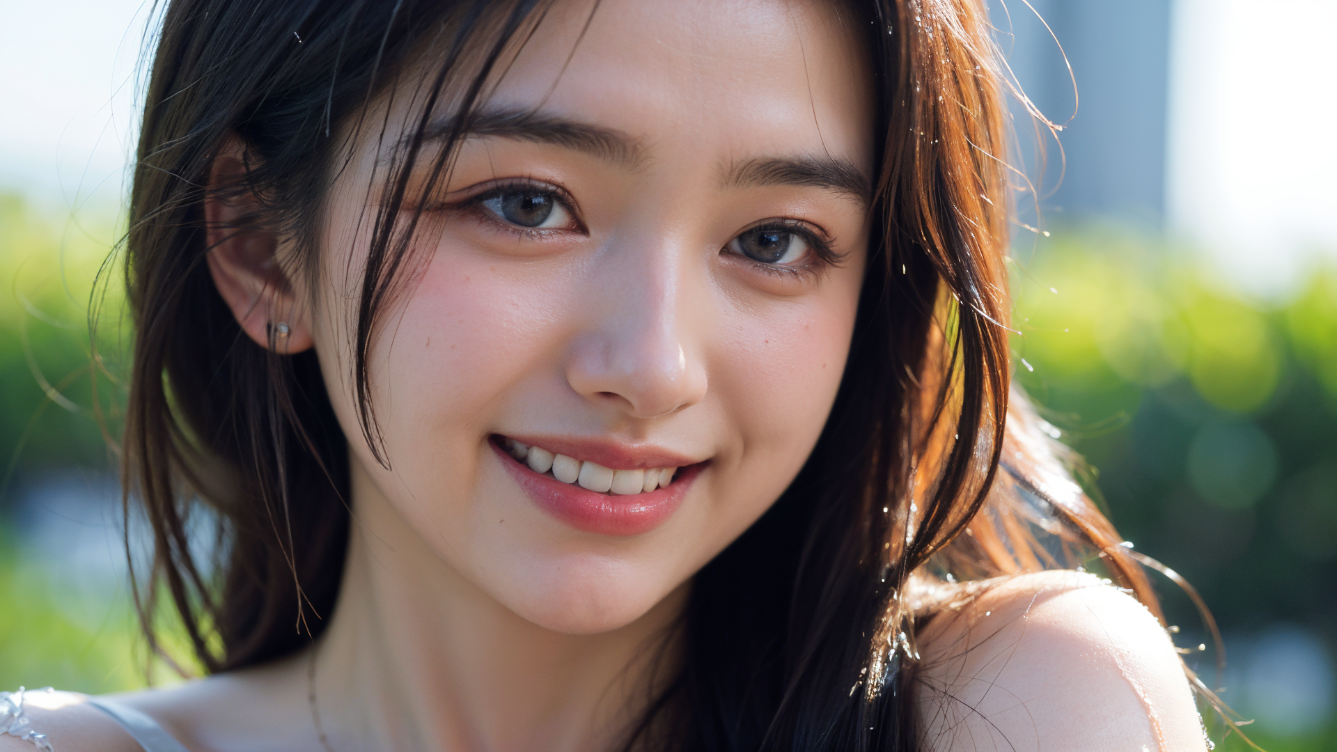 田園の光に包まれた笑顔ポートレート #美少女 #笑顔 #ポートレート