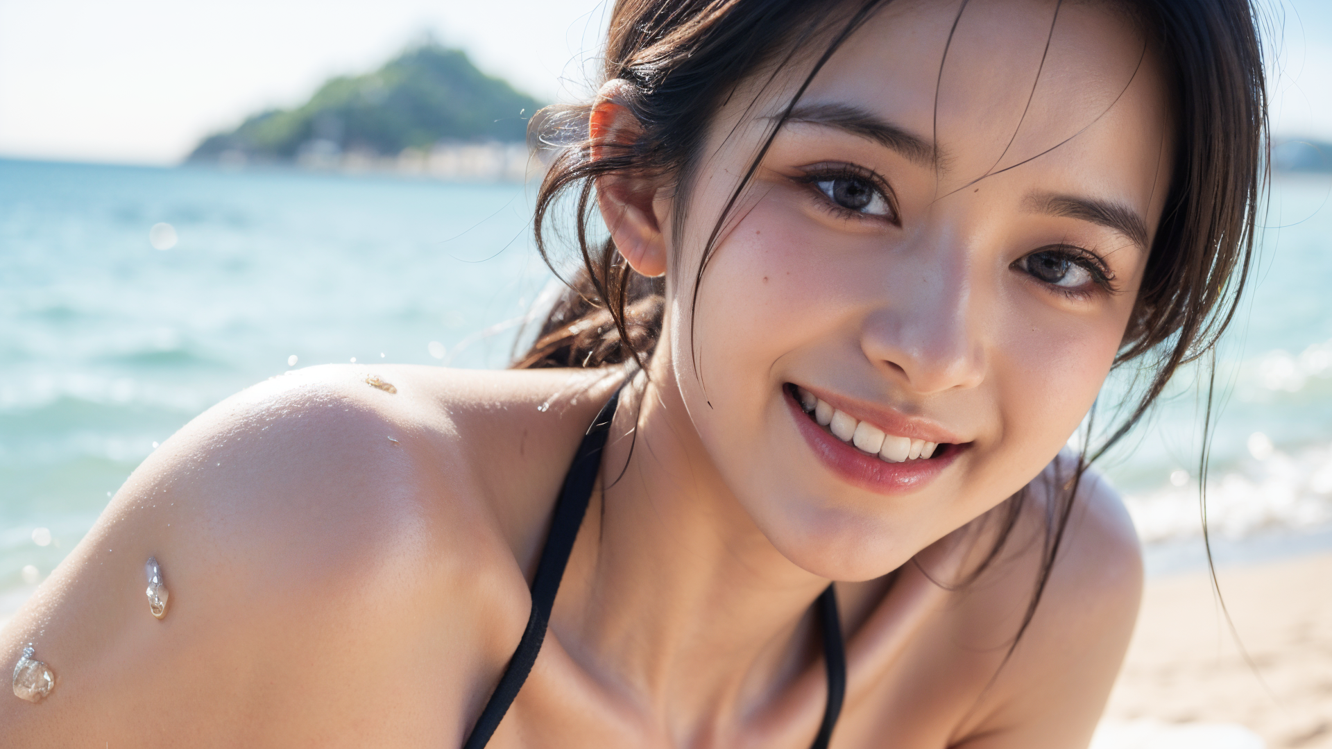 海辺で輝く笑顔のポートレート #美少女 #笑顔 #海