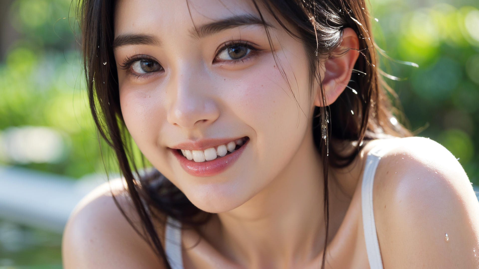 屋外の自然光で輝く、爽やかな笑顔のポートレート #美少女 #笑顔 #屋外