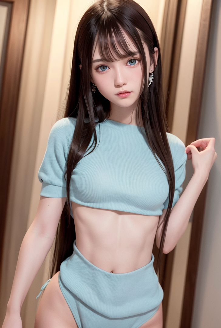 清潔感あふれるミント色ポートレート #美少女 #清楚 #長髪