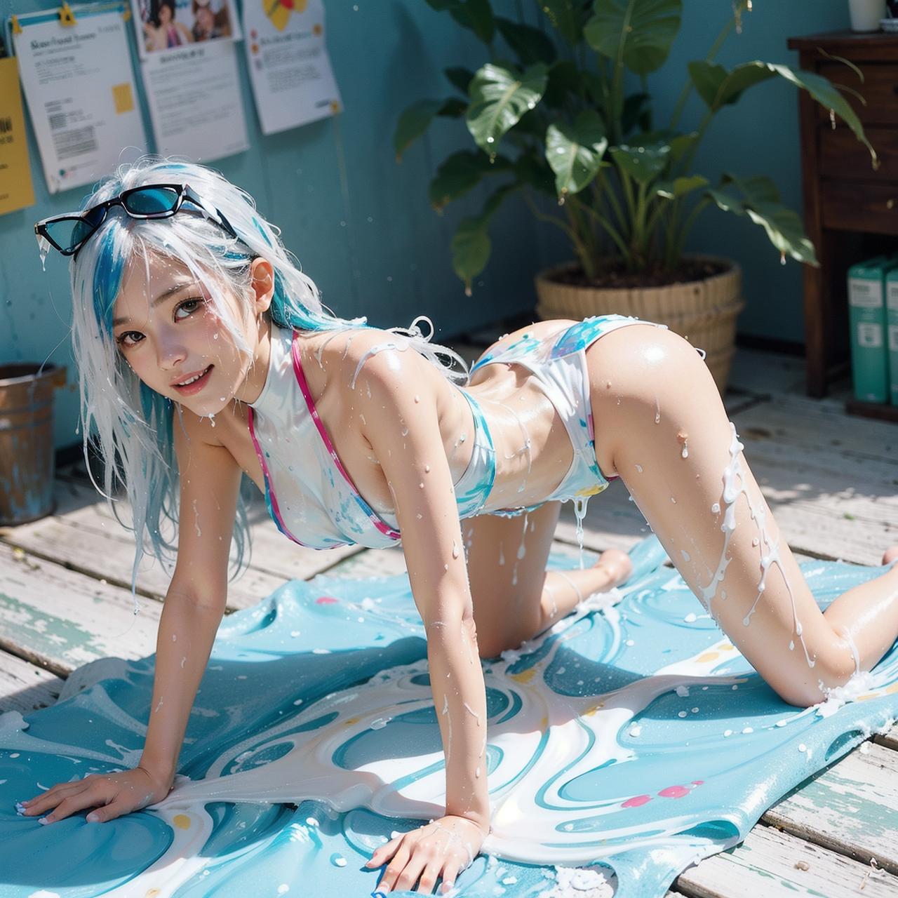 夏の水遊び、爽やかな笑顔のポートレート #美少女 #夏 #水遊び