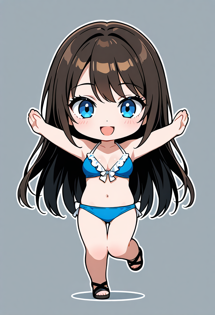 青い水着の笑顔ショートヘア美少女 #美少女 #水着 #笑顔