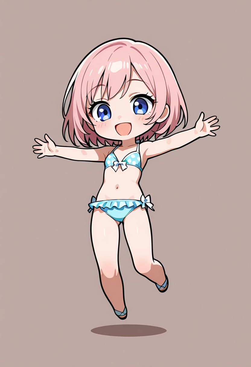 水色ビキニの笑顔ショートボブ #美少女 #水着 #ショートボブ